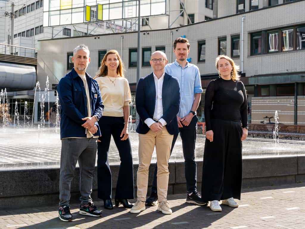 De commissie die het advies voorbereidt. V.l.n.r.: Abdelhadi Baaddi, Danielle Arets, Martijn van der Steen, Tom van de Wetering, Wike Been